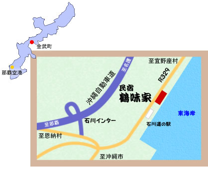 沖縄宿泊施設の地図